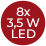 8x3,5W LED